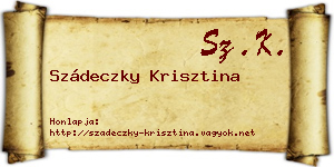Szádeczky Krisztina névjegykártya