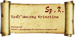 Szádeczky Krisztina névjegykártya