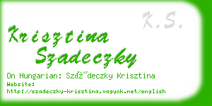 krisztina szadeczky business card